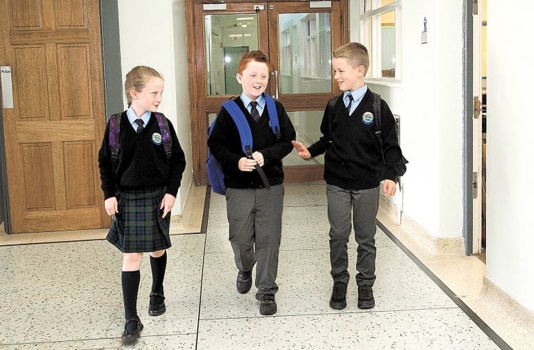 First days at new St Columban’s Primary School