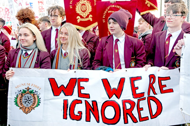 RED HIGH PUPILS PROTEST